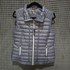 Tommy Hilfiger Zip Puffer Vest SzLg Down Sport Quilted Preppy Spell Out Urban